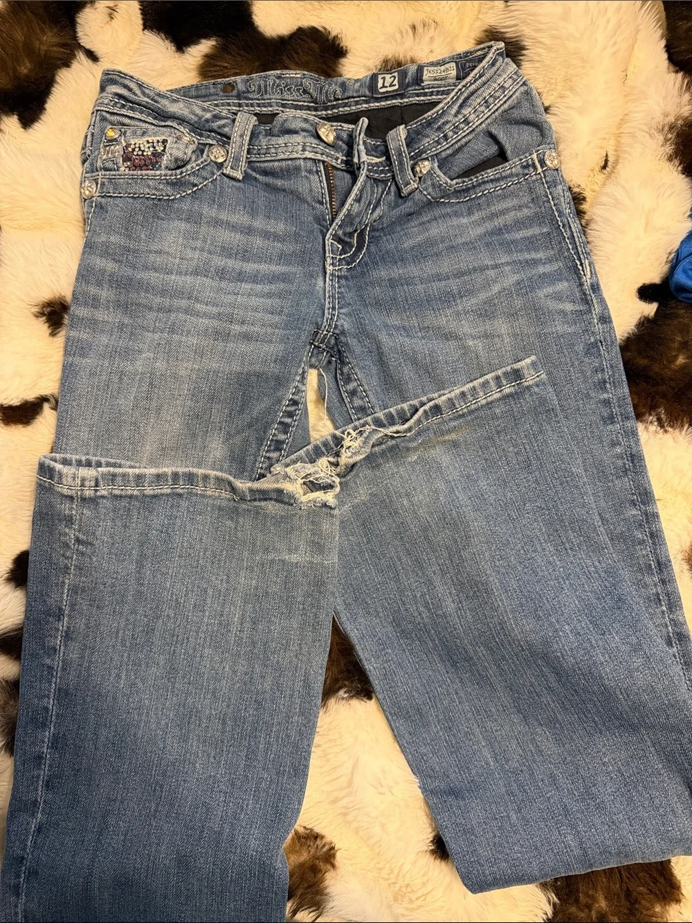 Miss Me Girls Boot Cut Jeans in Light Blue